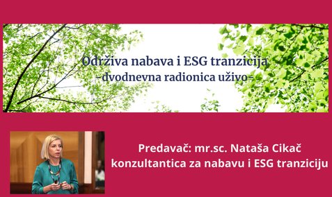 Održiva nabava i ESG tranzicija- 2 dnevna edukacija uživo